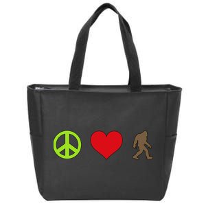 Peace Love Bigfoot  Zip Tote Bag