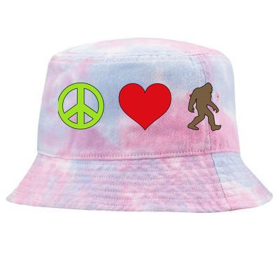 Peace Love Bigfoot  Tie-Dyed Bucket Hat