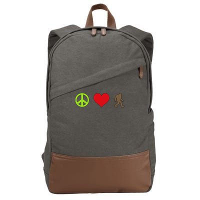 Peace Love Bigfoot  Cotton Canvas Backpack