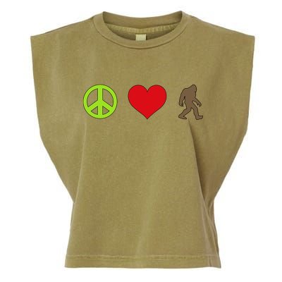 Peace Love Bigfoot  Garment-Dyed Women's Muscle Tee