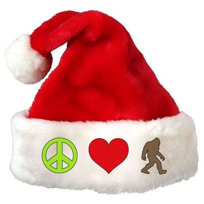 Peace Love Bigfoot  Premium Christmas Santa Hat