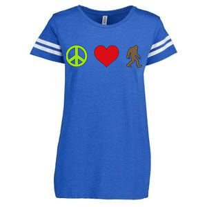 Peace Love Bigfoot  Enza Ladies Jersey Football T-Shirt