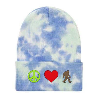 Peace Love Bigfoot  Tie Dye 12in Knit Beanie