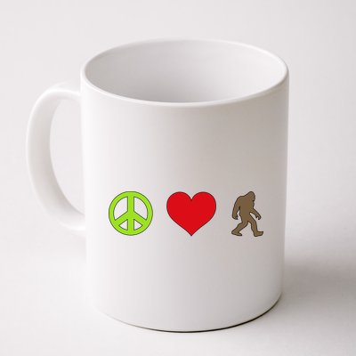 Peace Love Bigfoot  Coffee Mug