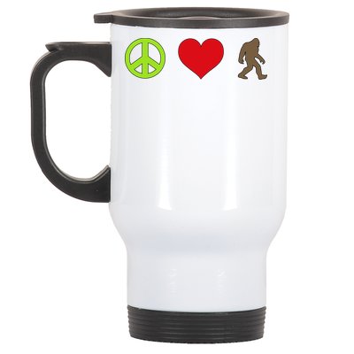 Peace Love Bigfoot  Stainless Steel Travel Mug