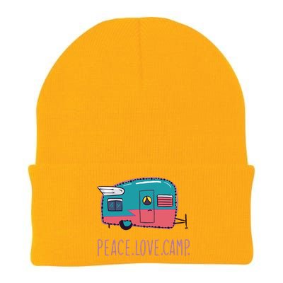 Peace Love Camp Knit Cap Winter Beanie