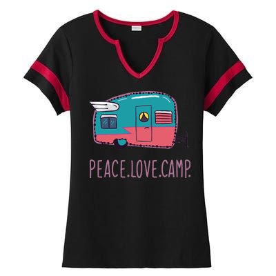 Peace Love Camp Ladies Halftime Notch Neck Tee