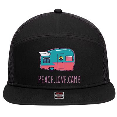 Peace Love Camp 7 Panel Mesh Trucker Snapback Hat