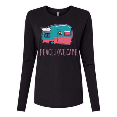 Peace Love Camp Womens Cotton Relaxed Long Sleeve T-Shirt