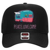 Peace Love Camp High Crown Mesh Back Trucker Hat