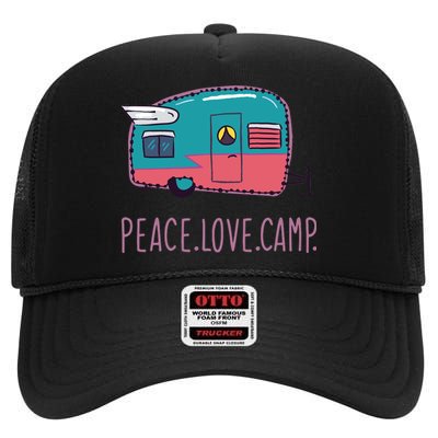 Peace Love Camp High Crown Mesh Back Trucker Hat