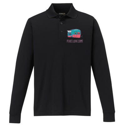 Peace Love Camp Performance Long Sleeve Polo