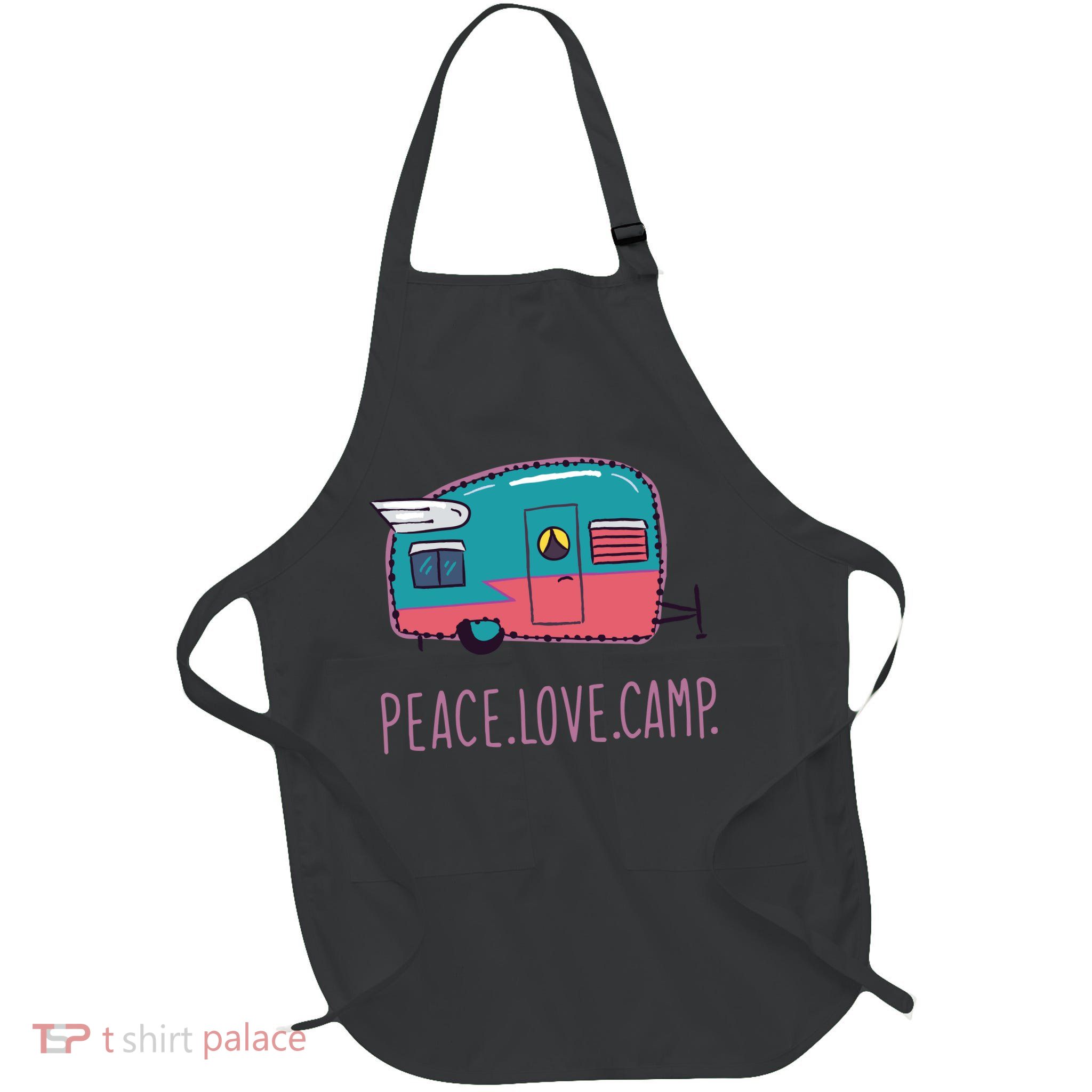 Peace Love Camp Full-Length Apron With Pockets