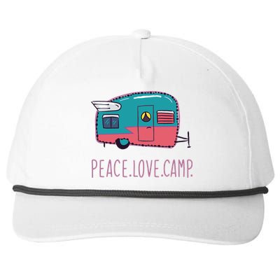 Peace Love Camp Snapback Five-Panel Rope Hat