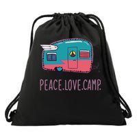 Peace Love Camp Drawstring Bag