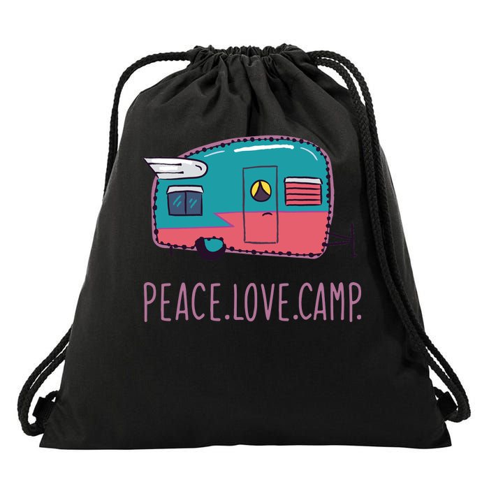 Peace Love Camp Drawstring Bag