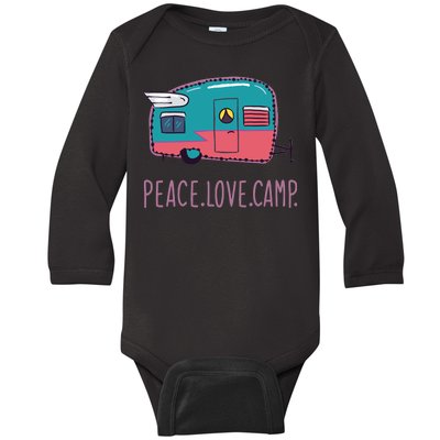 Peace Love Camp Baby Long Sleeve Bodysuit