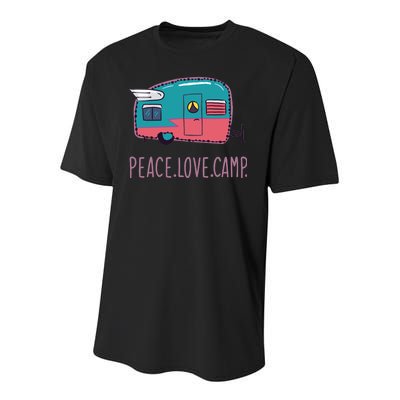 Peace Love Camp Youth Performance Sprint T-Shirt