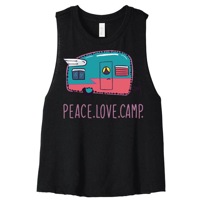 Peace Love Camp Women's Racerback Cropped Tank