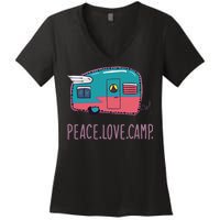 Peace Love Camp Women's V-Neck T-Shirt