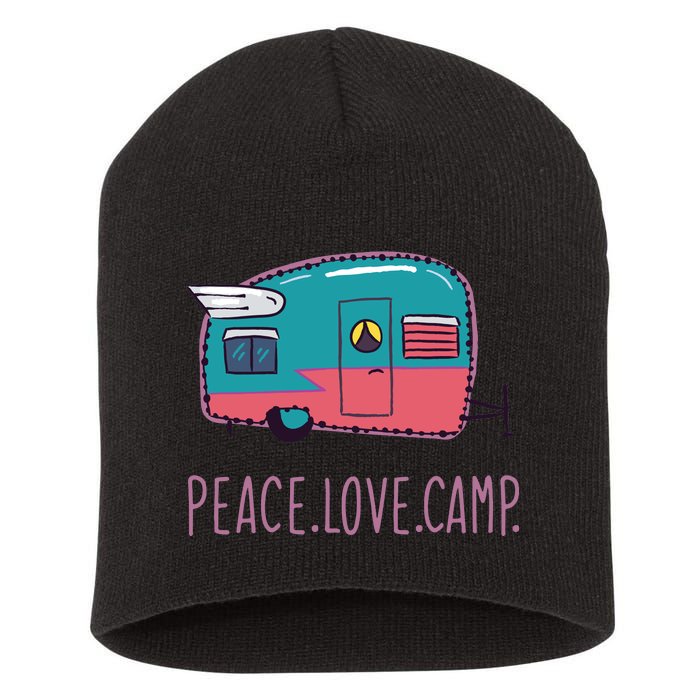 Peace Love Camp Short Acrylic Beanie