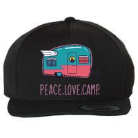 Peace Love Camp Wool Snapback Cap