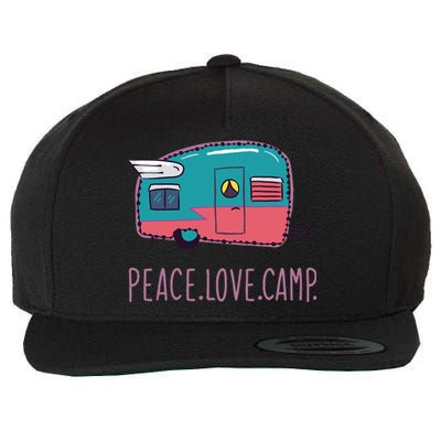 Peace Love Camp Wool Snapback Cap