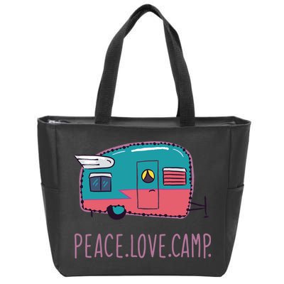 Peace Love Camp Zip Tote Bag