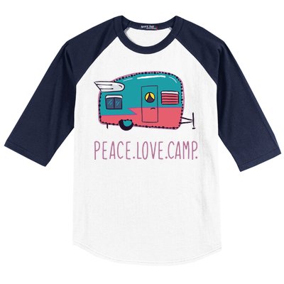 Peace Love Camp Baseball Sleeve Shirt