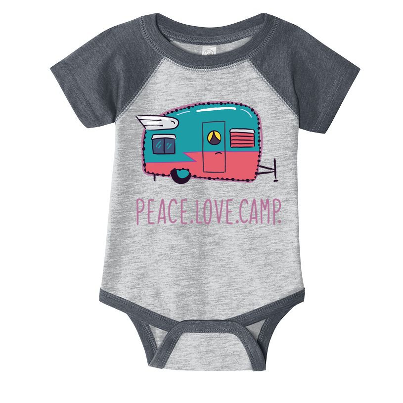 Peace Love Camp Infant Baby Jersey Bodysuit