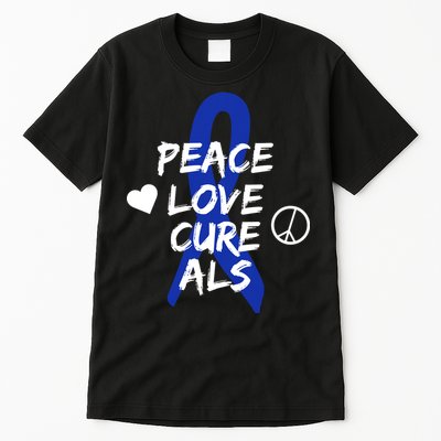 Peace Love Cure ALS Awareness Tall T-Shirt