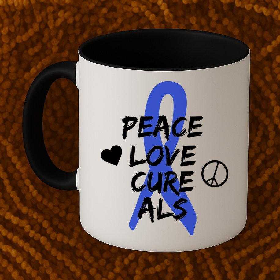 Peace Love Cure ALS Awareness Mug
