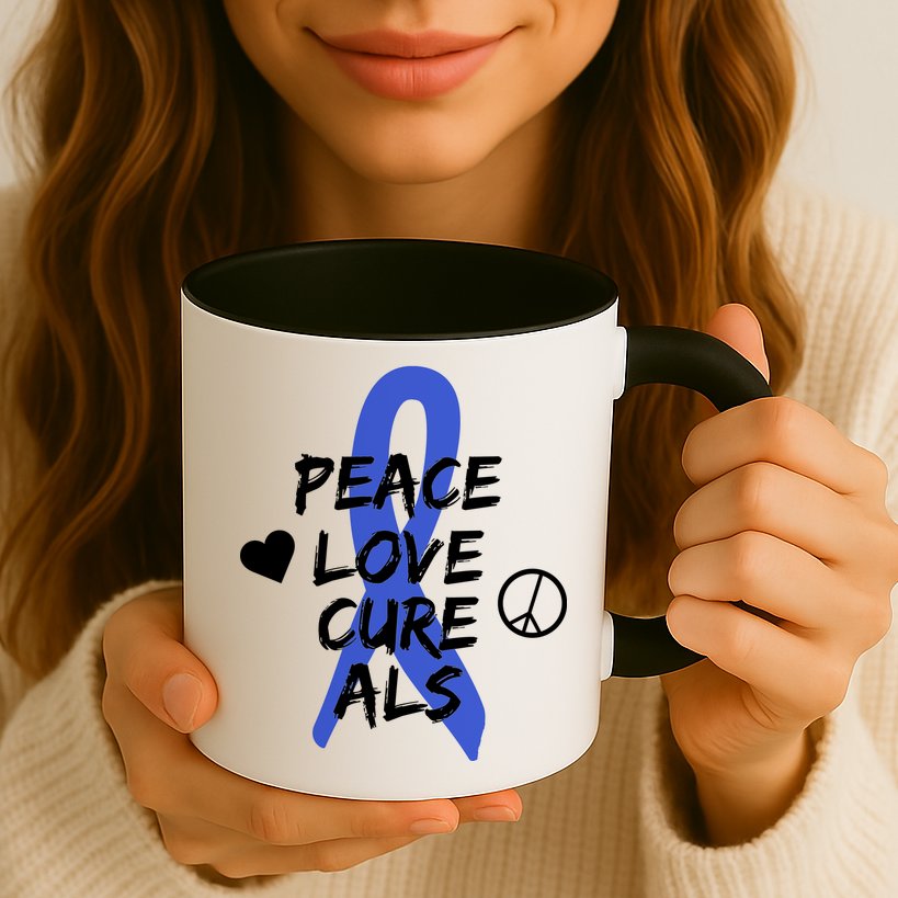 Peace Love Cure ALS Awareness Mug