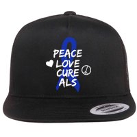 Peace Love Cure ALS Awareness Flatbill Hat