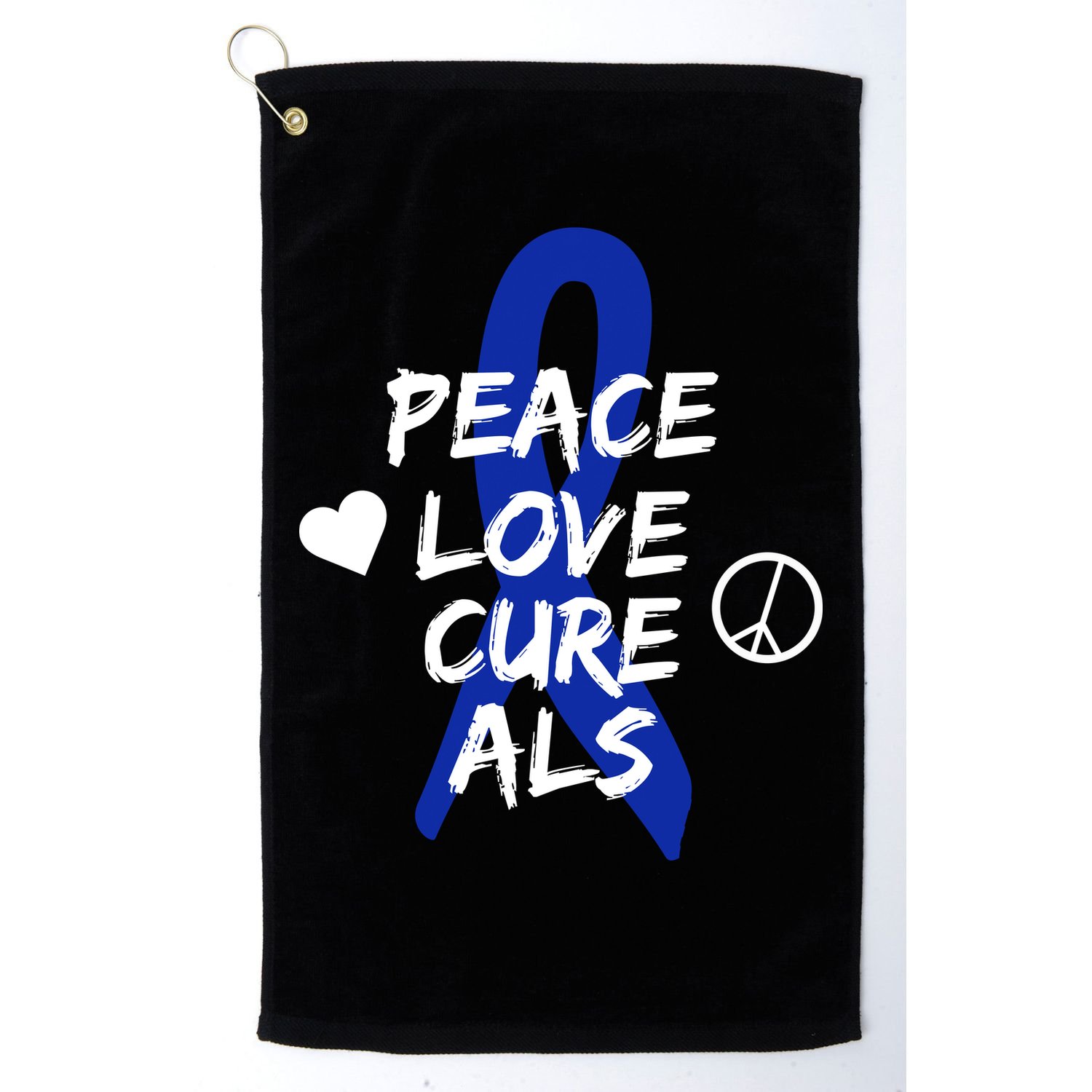Peace Love Cure ALS Awareness Golf Towel