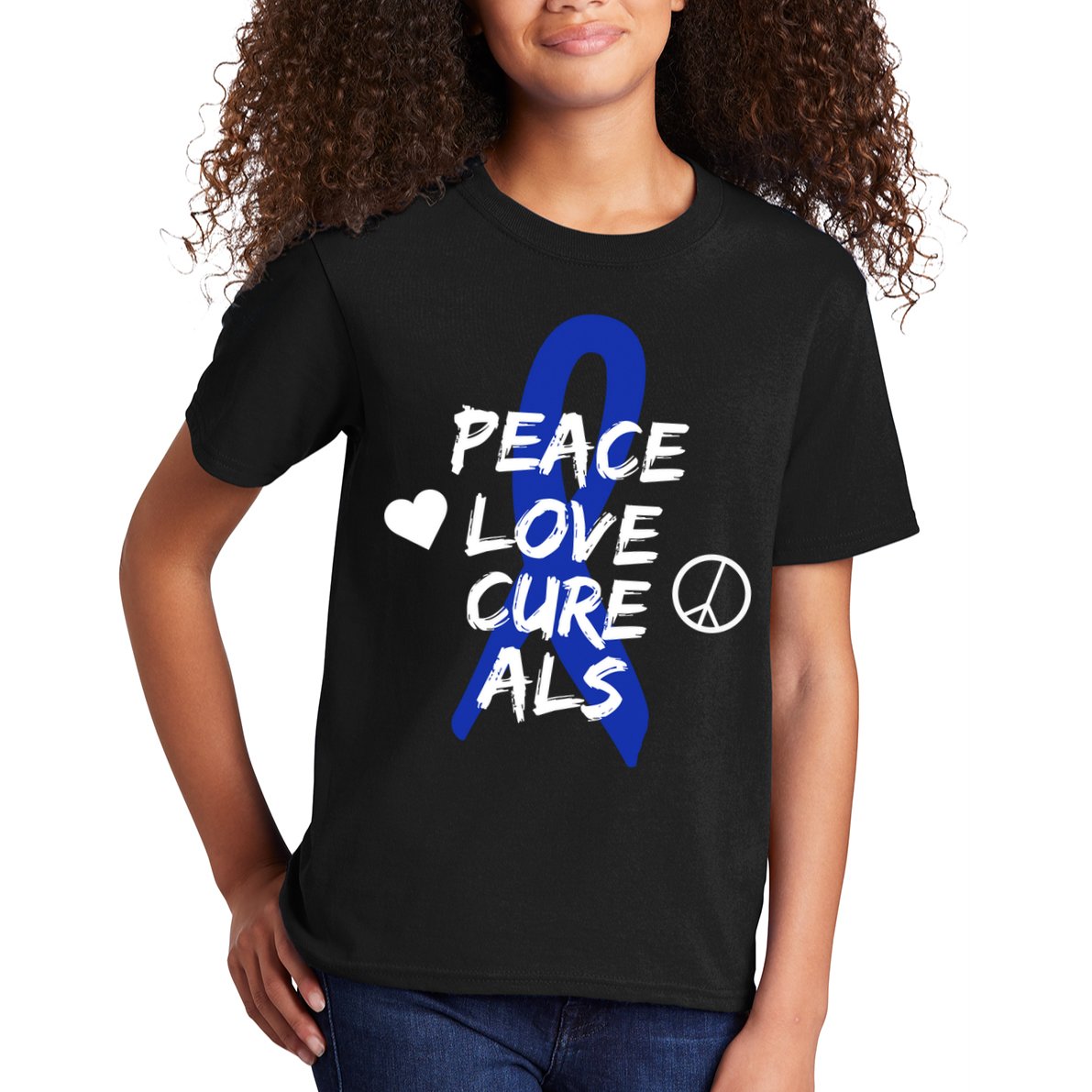 Peace Love Cure ALS Awareness Kids T-Shirt