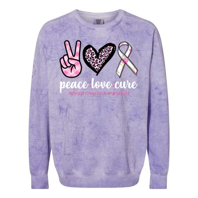 Peace Love Cure Breast Cancer Awareness Fashion Patterns Colorblast Crewneck Sweatshirt