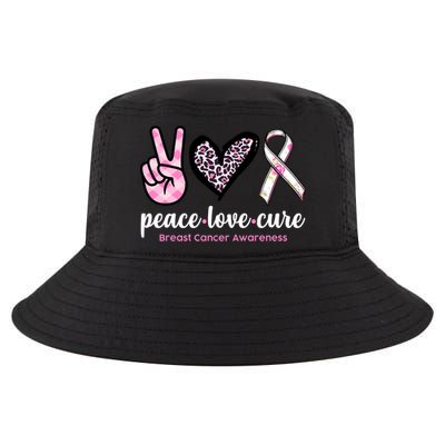 Peace Love Cure Breast Cancer Awareness Fashion Patterns Cool Comfort Performance Bucket Hat