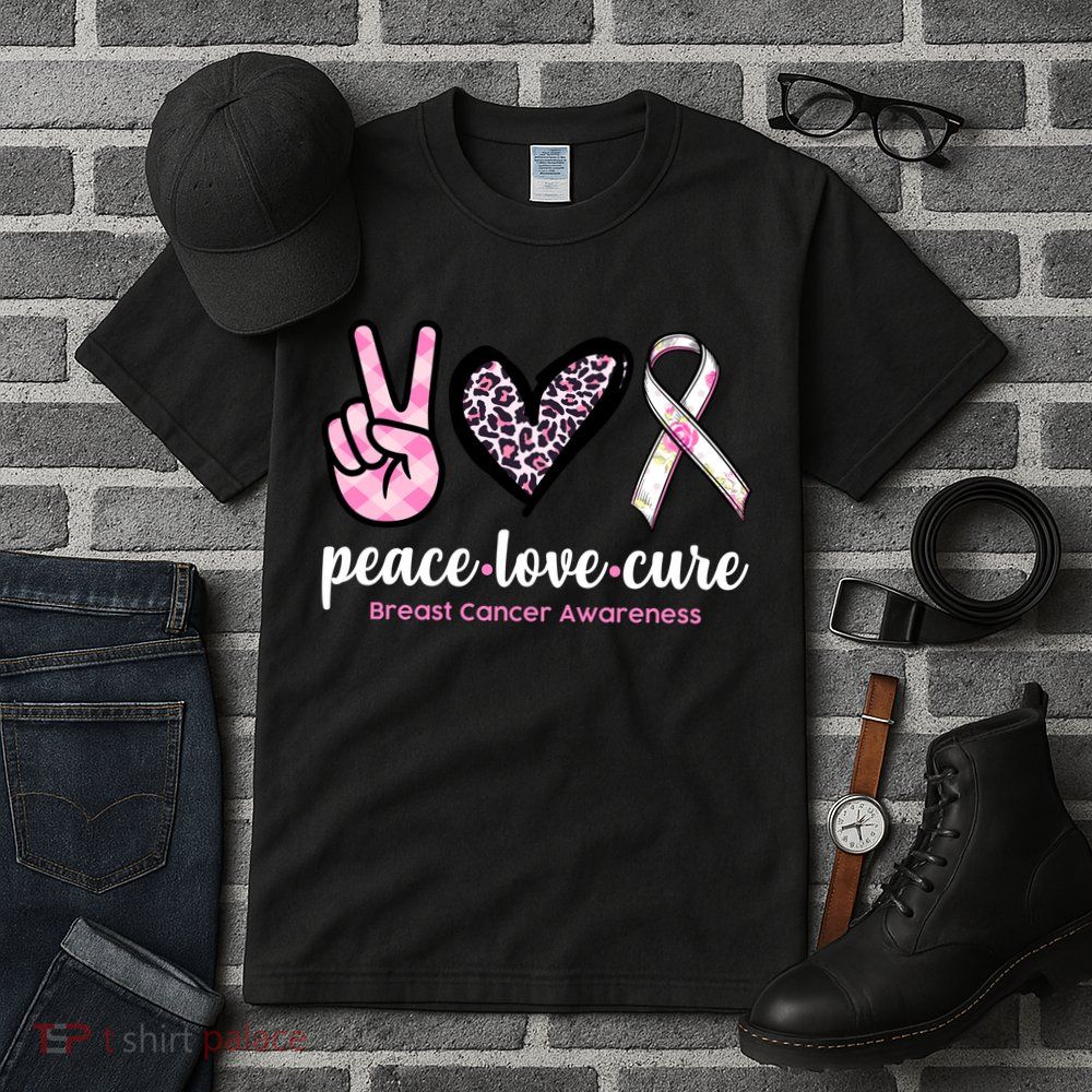 Peace Love Cure Breast Cancer Awareness Fashion Patterns Tall T-Shirt