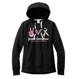 Peace Love Cure Breast Cancer Awareness Fashion Patterns Women's Fleece Hoodie