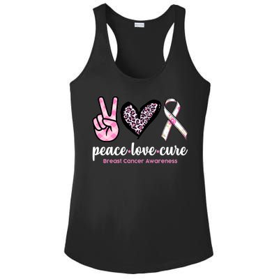 Peace Love Cure Breast Cancer Awareness Fashion Patterns Ladies PosiCharge Competitor Racerback Tank