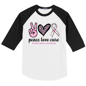 Peace Love Cure Breast Cancer Awareness Fashion Patterns Baseball Sleeve Shirt