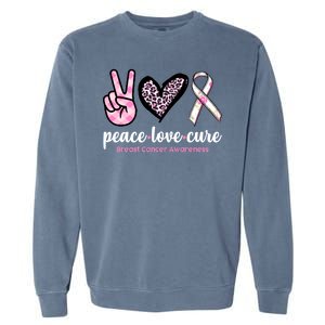 Peace Love Cure Breast Cancer Awareness Fashion Patterns Garment-Dyed Sweatshirt