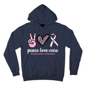 Peace Love Cure Breast Cancer Awareness Fashion Patterns Hoodie