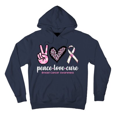 Peace Love Cure Breast Cancer Awareness Fashion Patterns Hoodie