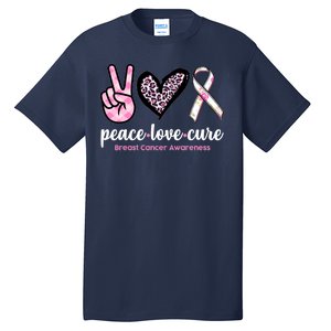 Peace Love Cure Breast Cancer Awareness Fashion Patterns Tall T-Shirt