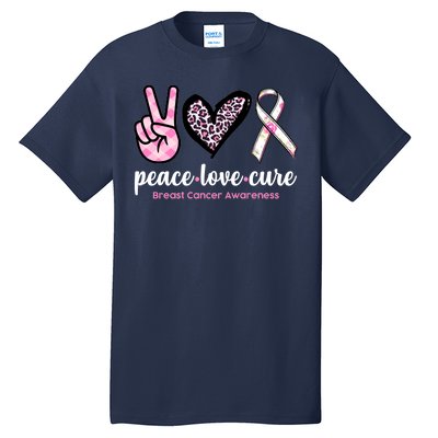 Peace Love Cure Breast Cancer Awareness Fashion Patterns Tall T-Shirt