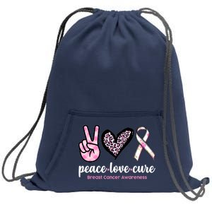 Peace Love Cure Breast Cancer Awareness Fashion Patterns Sweatshirt Cinch Pack Bag