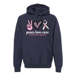 Peace Love Cure Breast Cancer Awareness Fashion Patterns Premium Hoodie