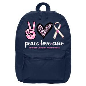 Peace Love Cure Breast Cancer Awareness Fashion Patterns 16 in Basic Backpack